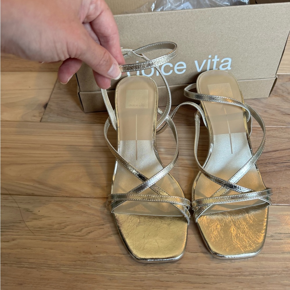 Dolce Vita Metallic Gold Strappy Heels